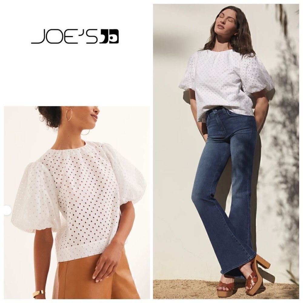 New. Joe’s puff sleeve eyelet top. XS. Retails $228